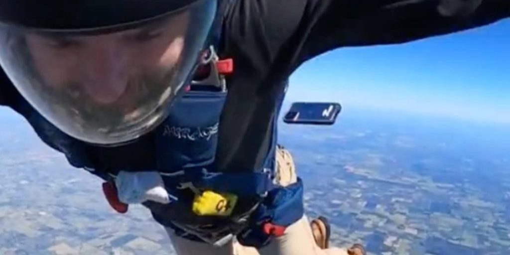 iPhone Falling by a Skydiver